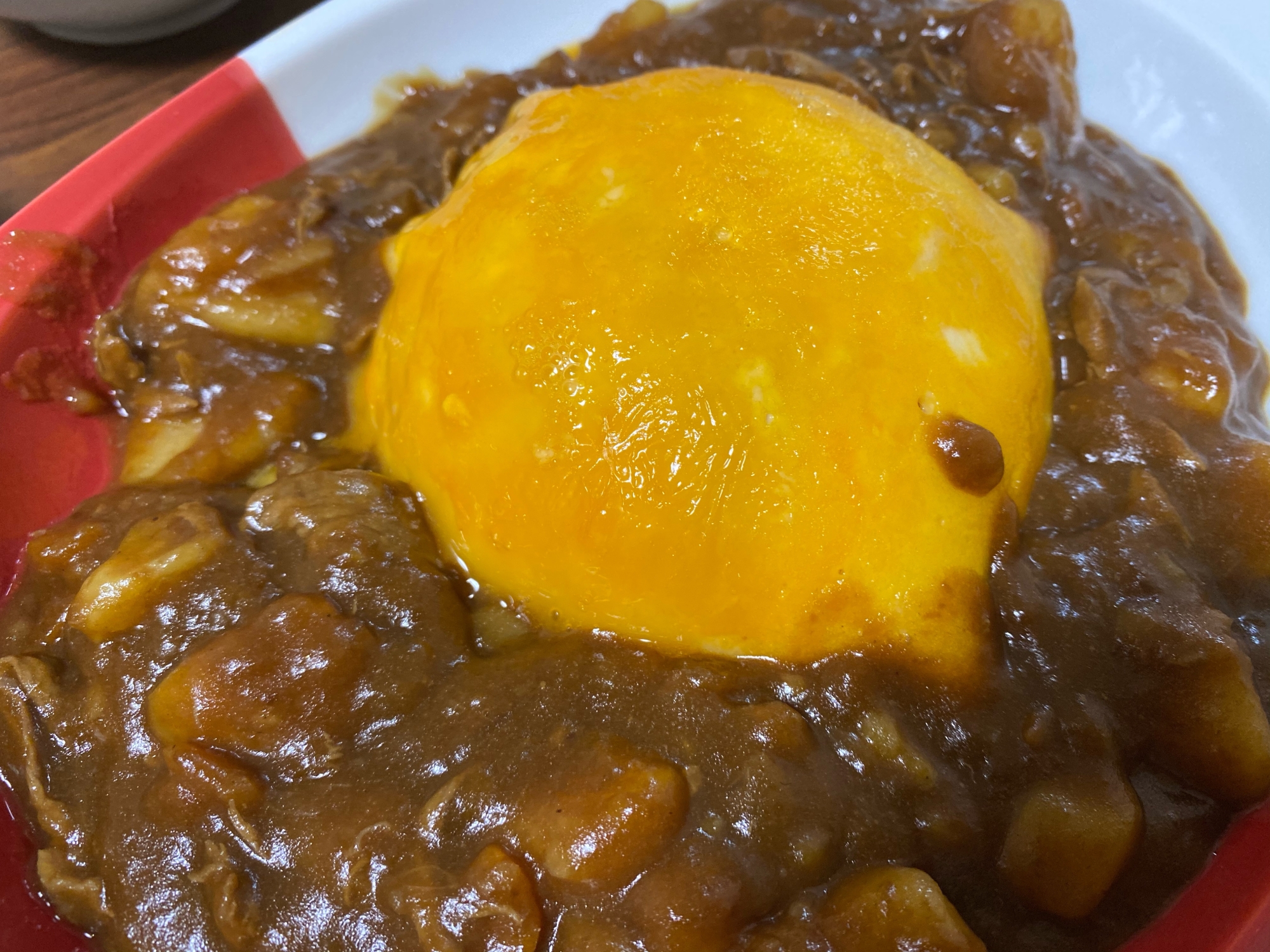 余ったカレーで☆バレンタインにオムカレー！