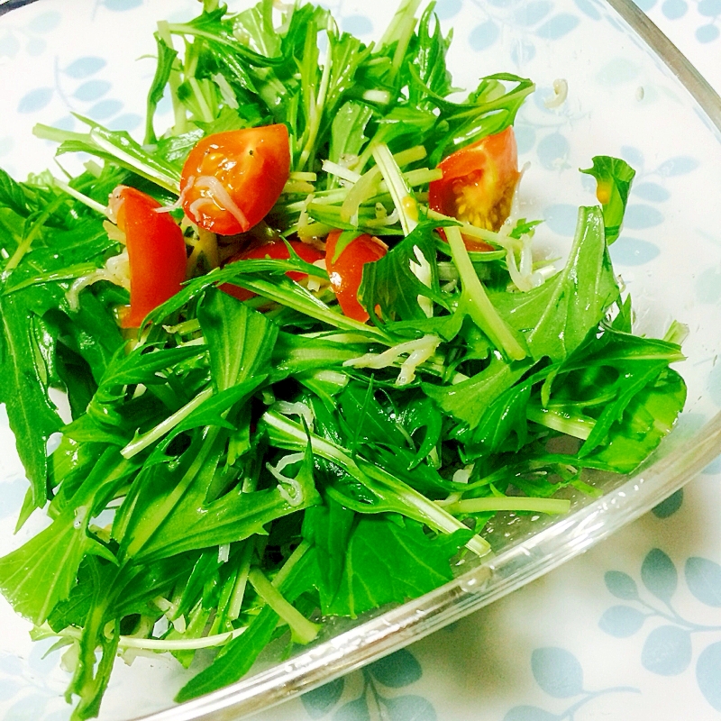 サッサと簡単！水菜とミニトマト和え