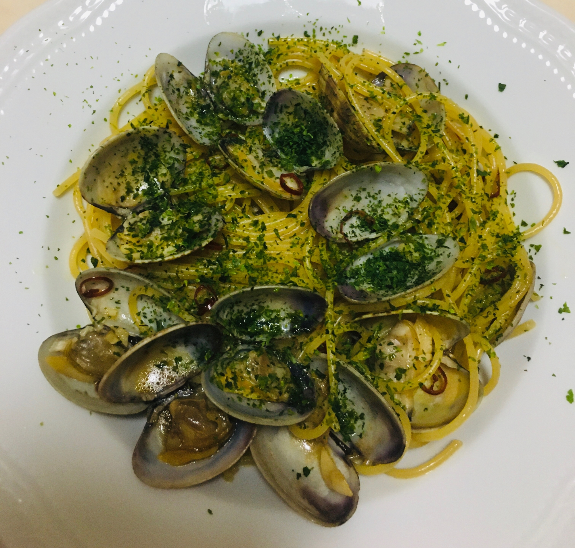 あおさとあさりのボンゴレパスタ