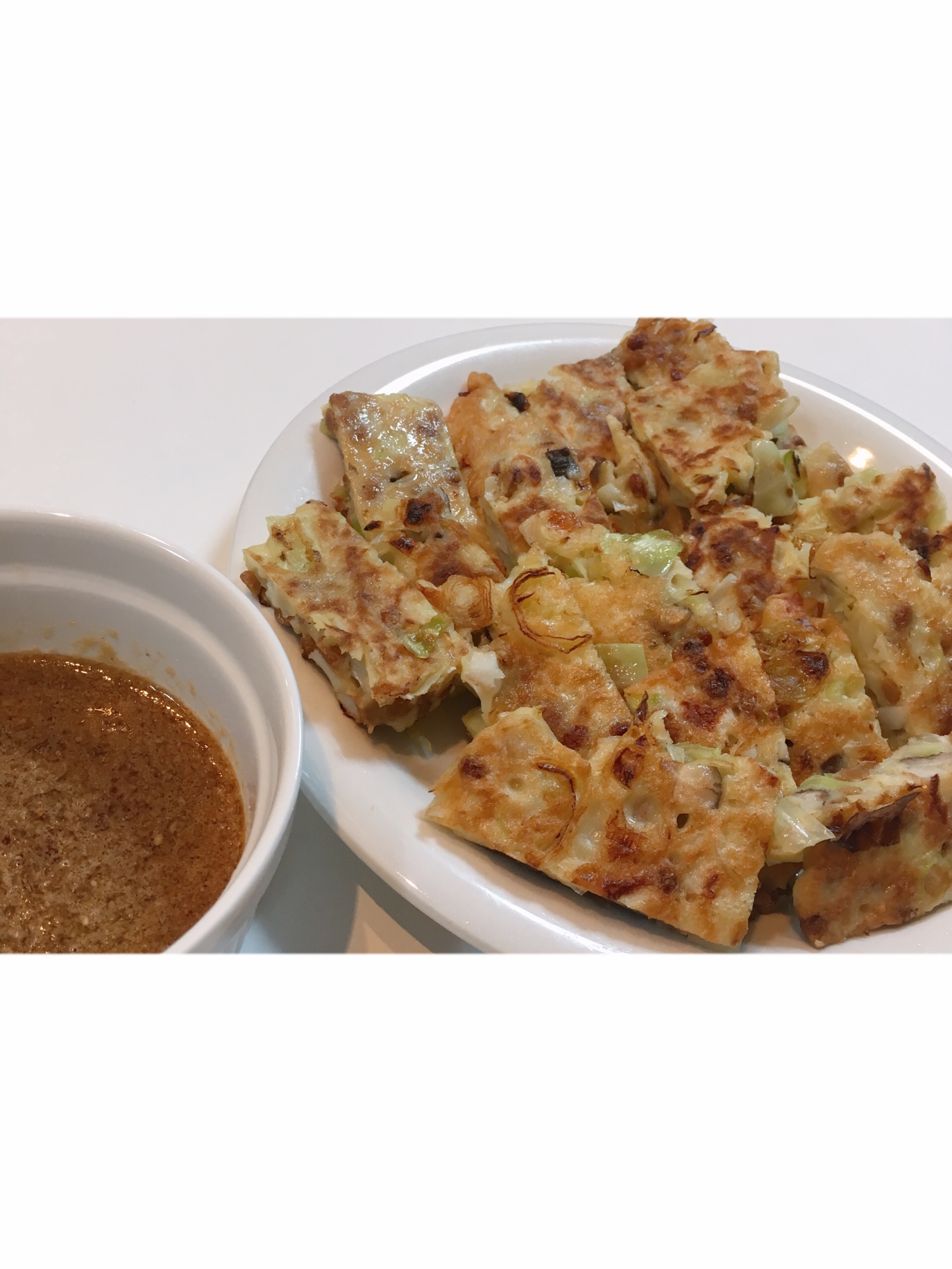 キャベツたっぷり！納豆ちぢみ！