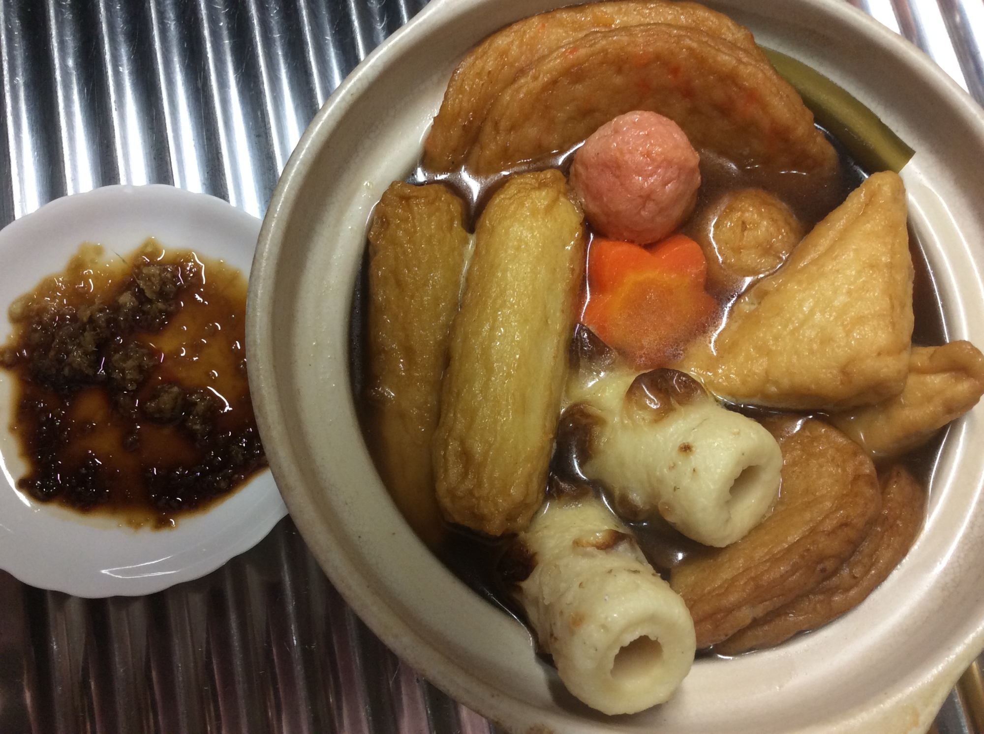 生姜醤油で食べるおでん