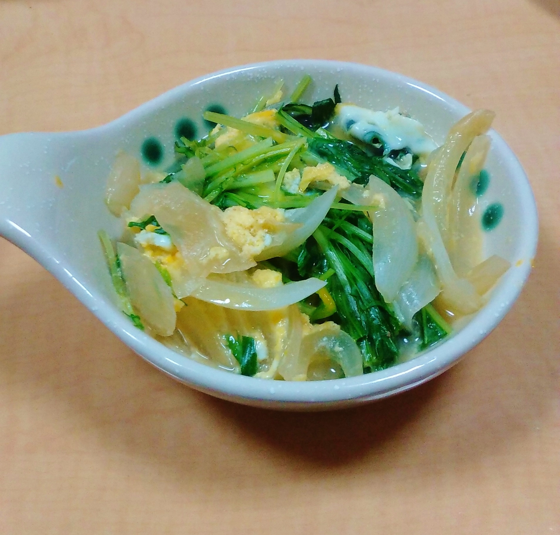 新玉と水菜の卵とじ