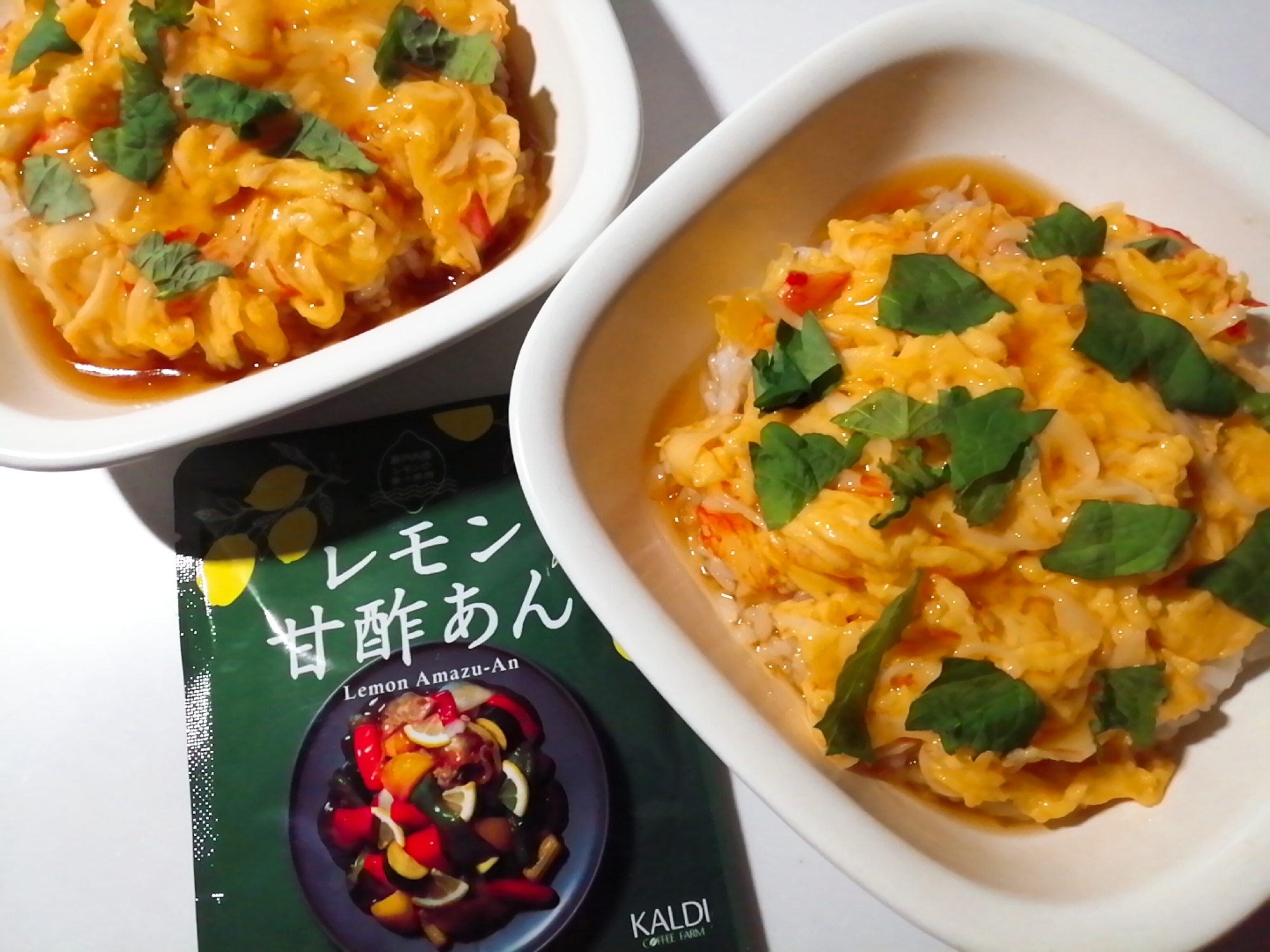レモン甘酢あん\(^o^)/天津飯