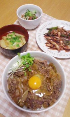 めんつゆで牛丼