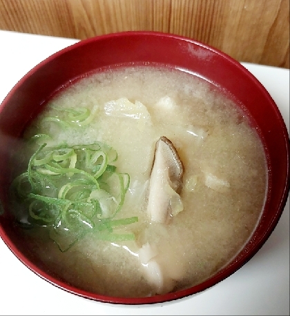 椎茸ナス小松菜の味噌汁