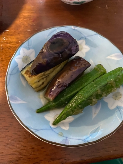 簡単！揚げない！ナスとオクラの揚げ浸し