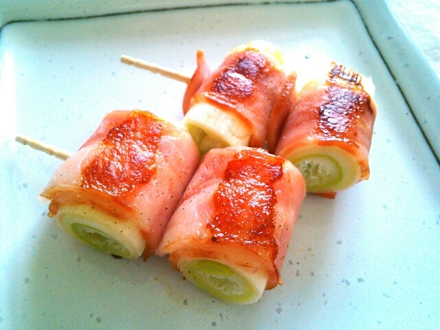 お弁当に 白ネギのベーコン巻き レシピ 作り方 By Kuuuma 楽天レシピ