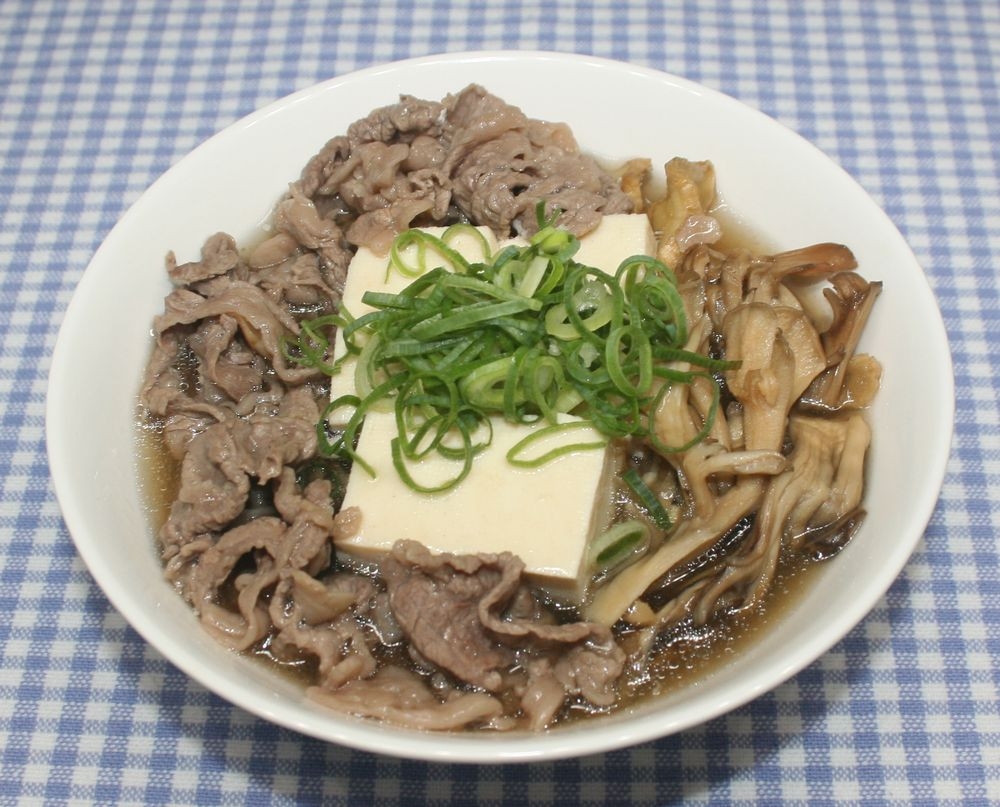 キューピー3分料理☆乾燥舞茸で牛肉と豆腐のさっと煮
