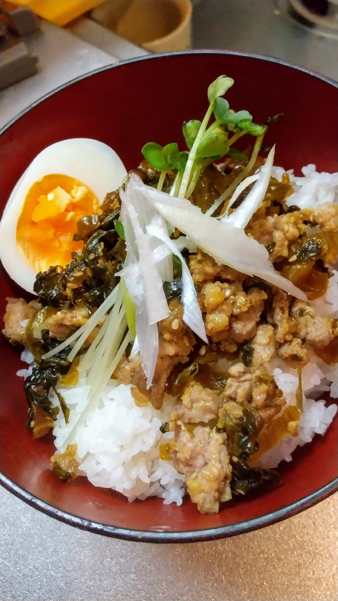 高菜そぼろ丼