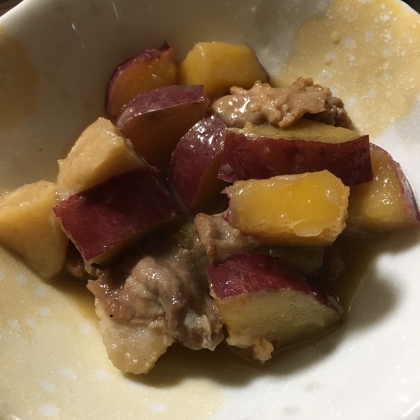 里芋とさつまいも豚肉の甘辛煮