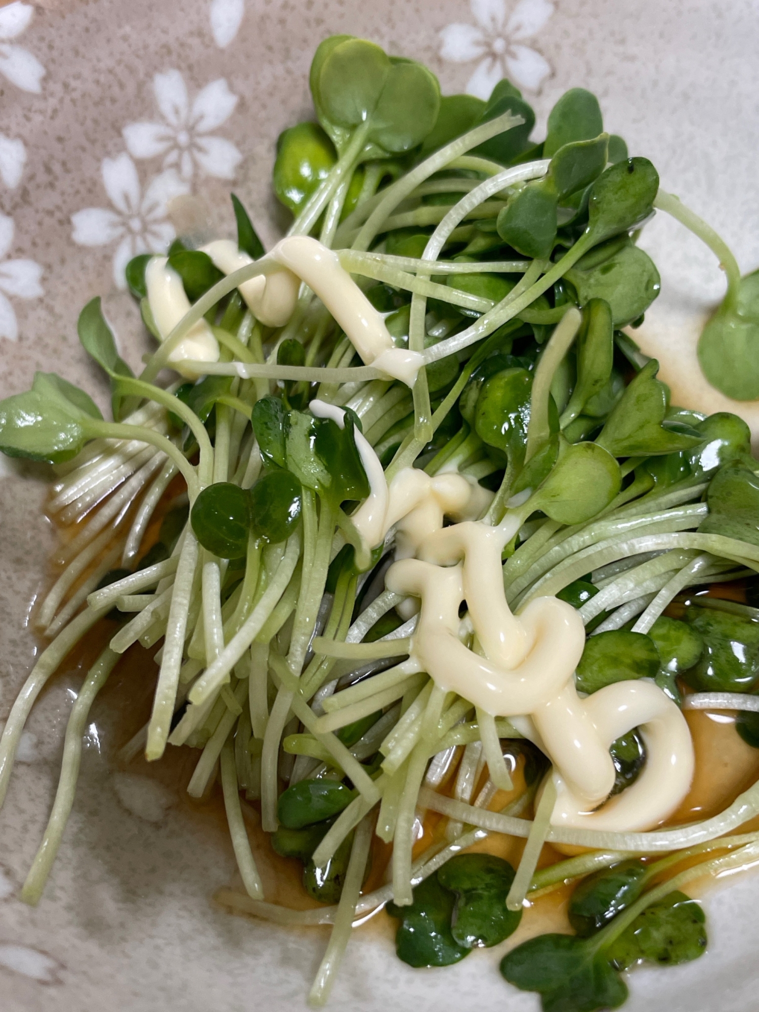 かいわれマヨポンごま油サラダ(^^)