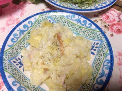 ベーコンがなかったので鶏ハム代用で作りました♡お米からでも簡単に作れて感激です♡豆乳好き家族が大絶賛でした♡レシピ感謝です(^^)