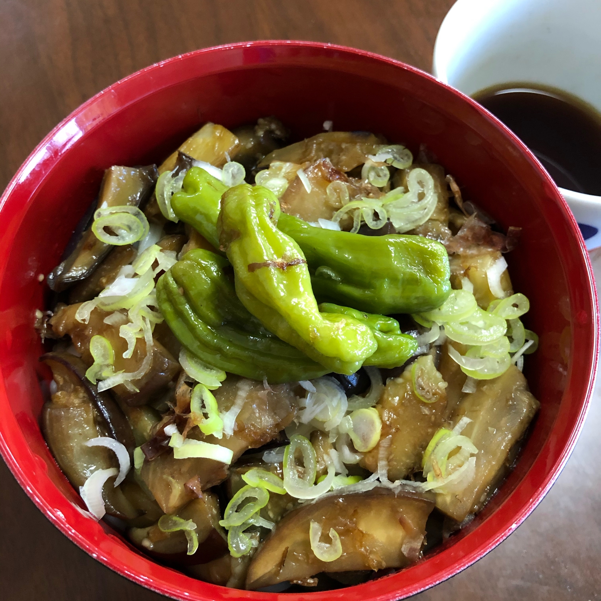 なすとししとうのぶっかけそうめん