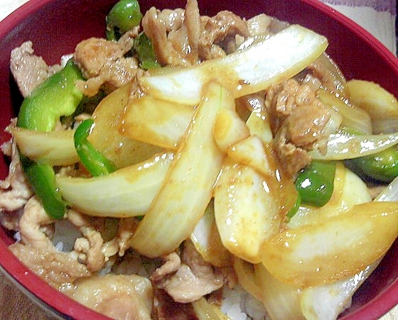 ぱぱっと簡単♪豚と野菜の焼肉丼