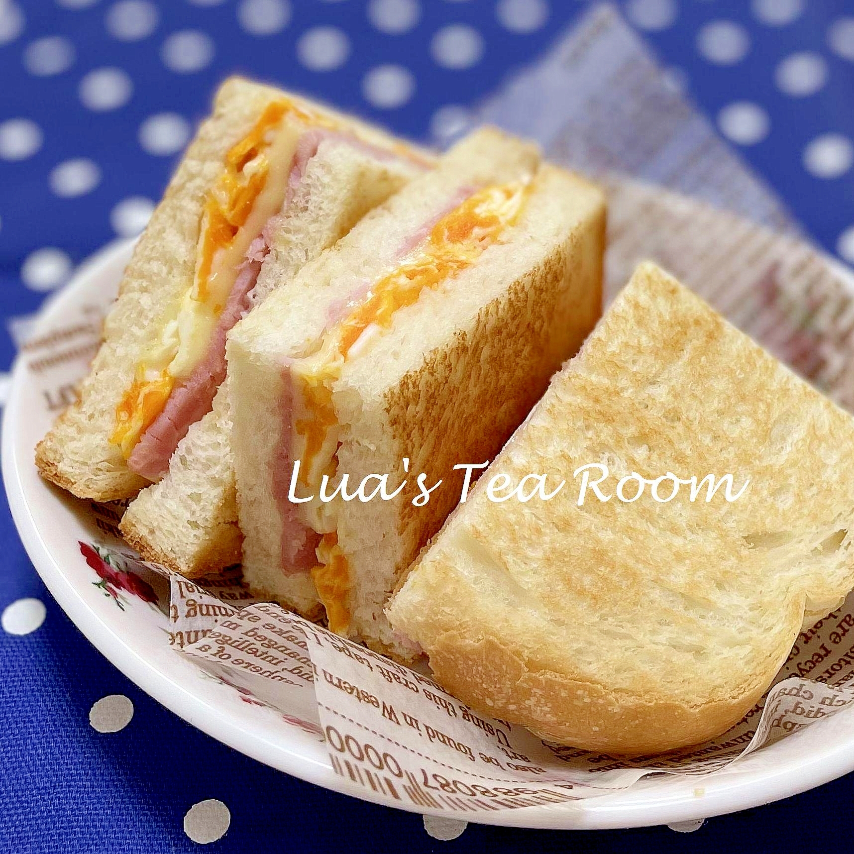 フライパンでホットサンド＊ハムチーズ卵