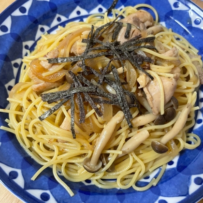 きのことベーコンの和風スープパスタ