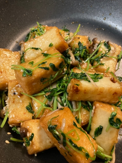 豆苗が半分しかなかったのでしめじを足してみました^ ^醤油の実はありませんでしたが、美味しかったです!