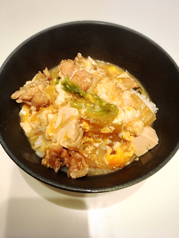 鶏すき風残りで！メチャ旨！親子丼