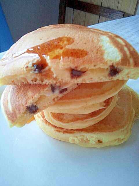 チョコチップのホットケーキの焼き方