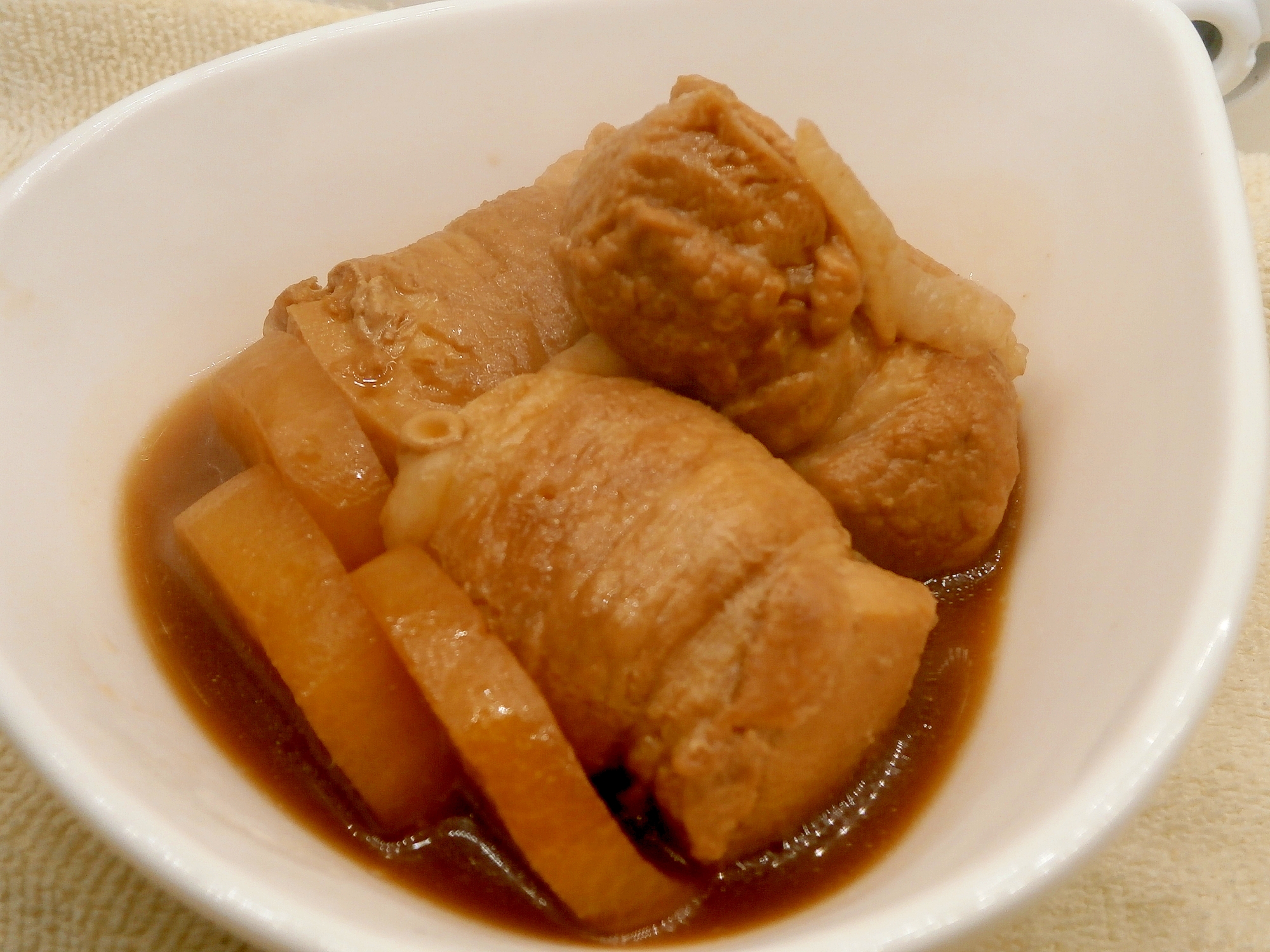 凍り豆腐の豚角煮風