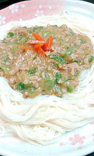 暑い夏に！麻婆風かなり辛口そうめん