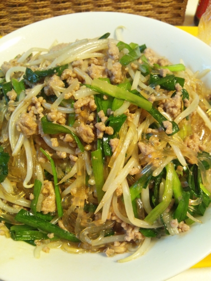 ご飯に合う！豚と春雨のオイスター風味炒め