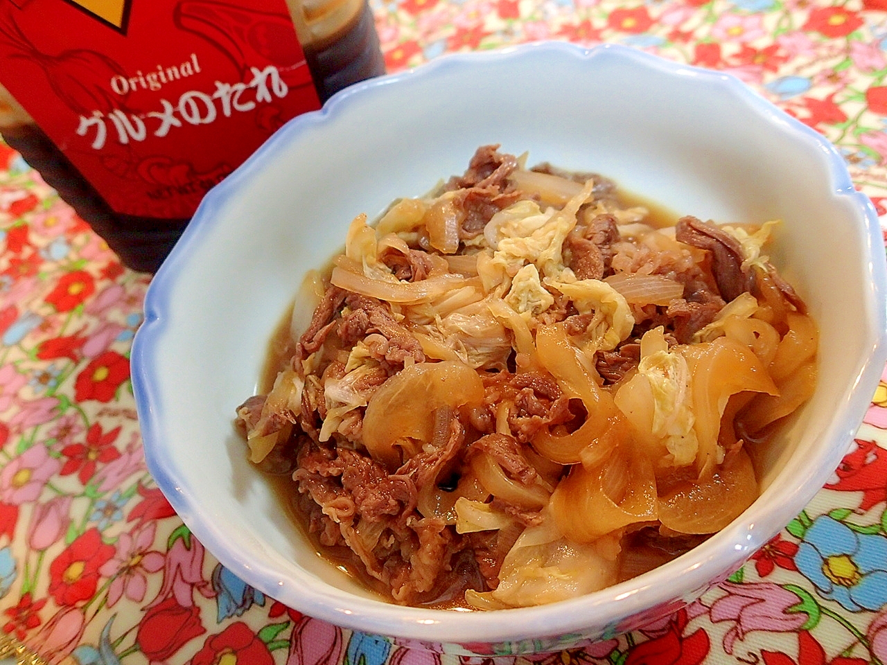 グルメのたれで　すき焼き風♪