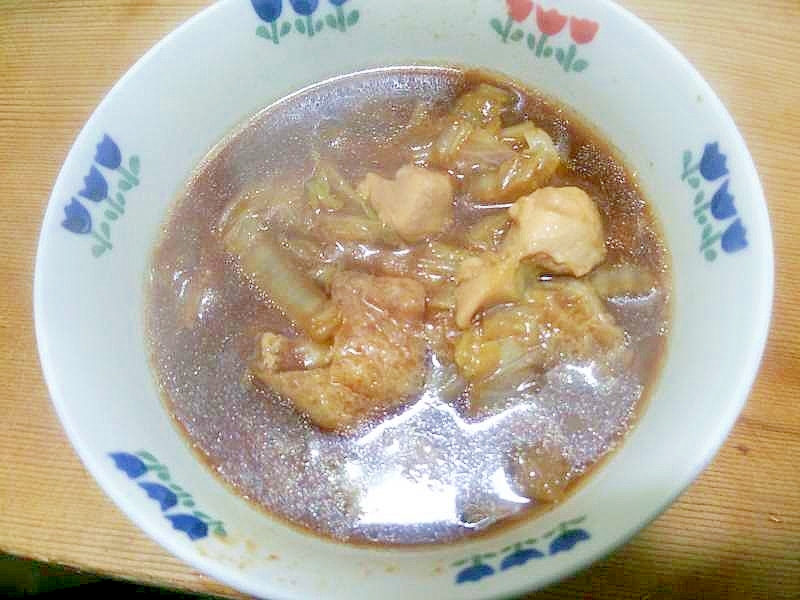 白菜鶏もも油揚げの煮込み/味噌味