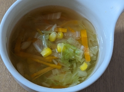 白菜コーンにんじんスープ