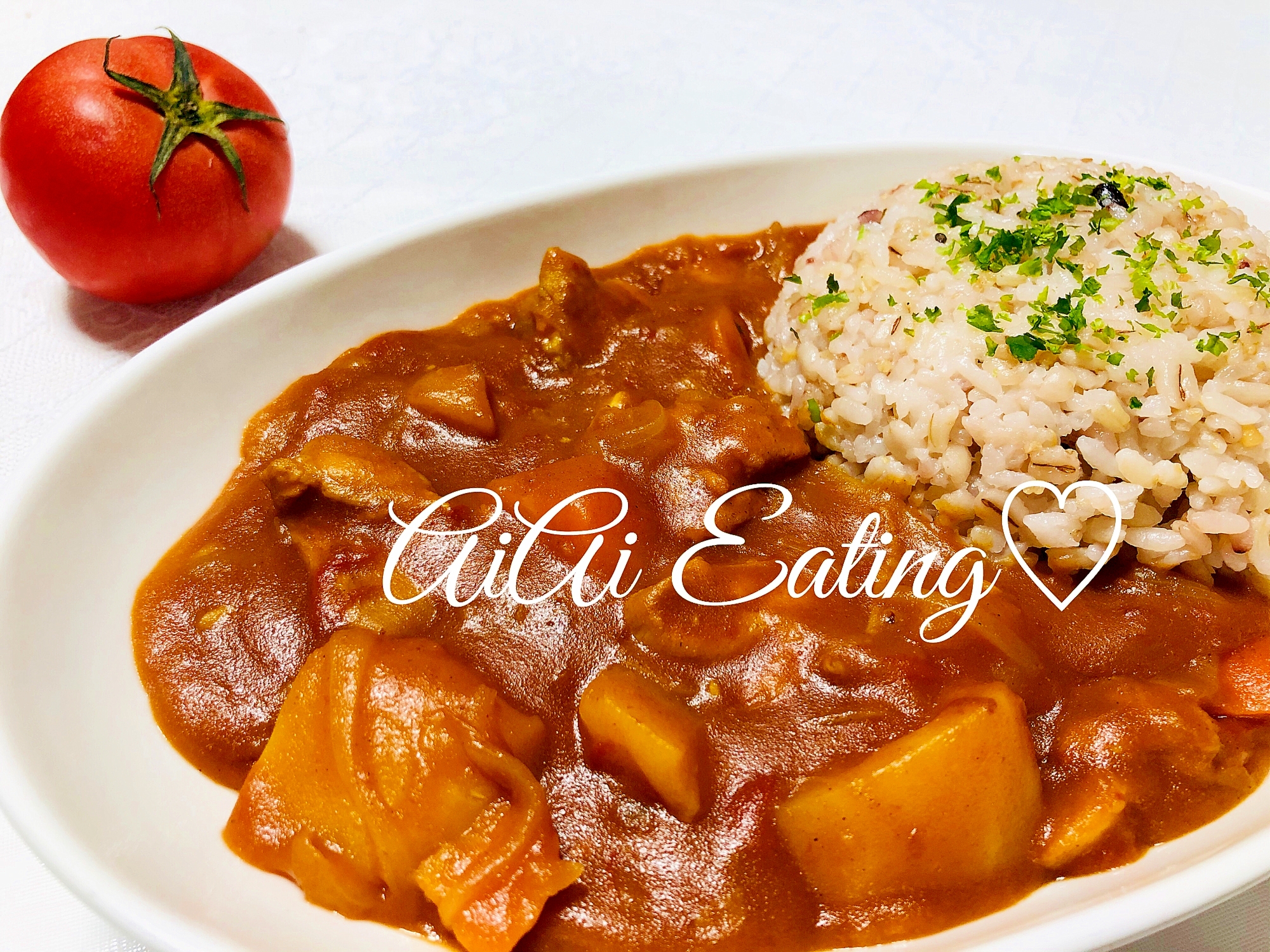 ♡トマト缶で簡単♪栄養たっぷりチキントマトカレー♡