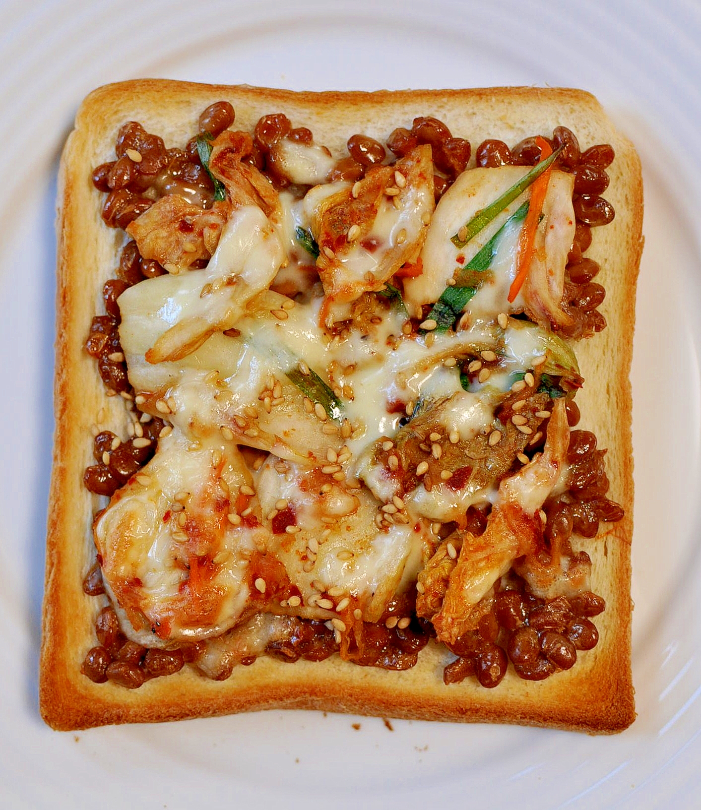 納豆キムチトースト レシピ 作り方 By ねこすけ 楽天レシピ