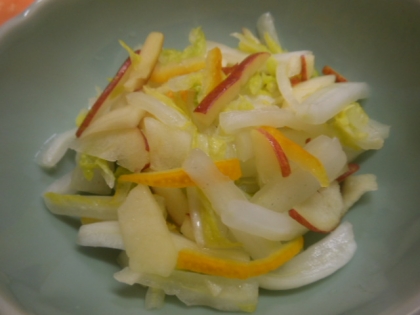 すぐ食べる♪白菜に柚子とリンゴの皮でサラダな漬物