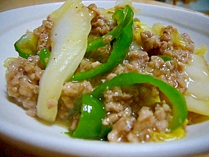 白菜とひき肉のあんかけ炒め