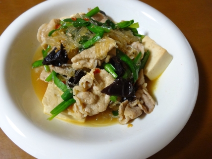 ご飯がススム！！簡単　中華風春雨＆豆腐炒め旨煮♪