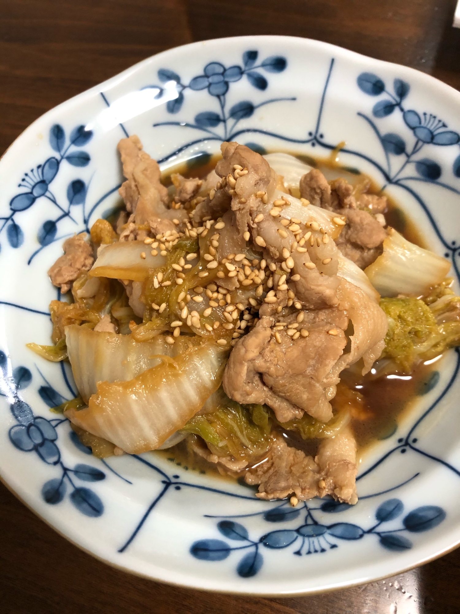 豚こまと白菜のにんにく醤油炒め