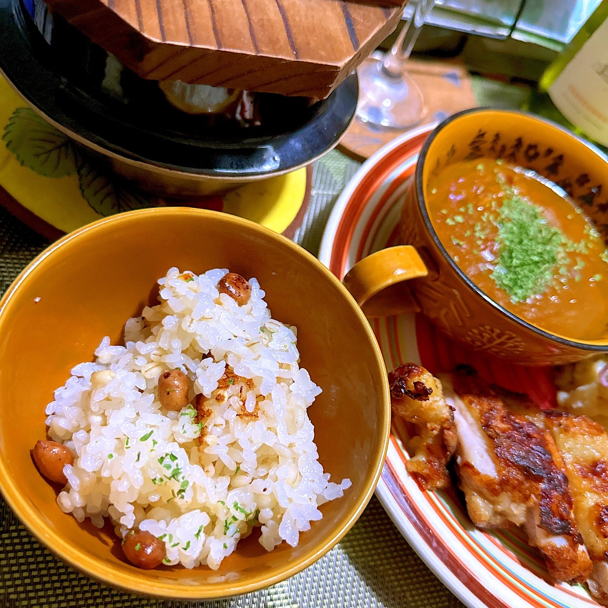 ゆでピーナッツとローストオニオンバターの炊込ご飯