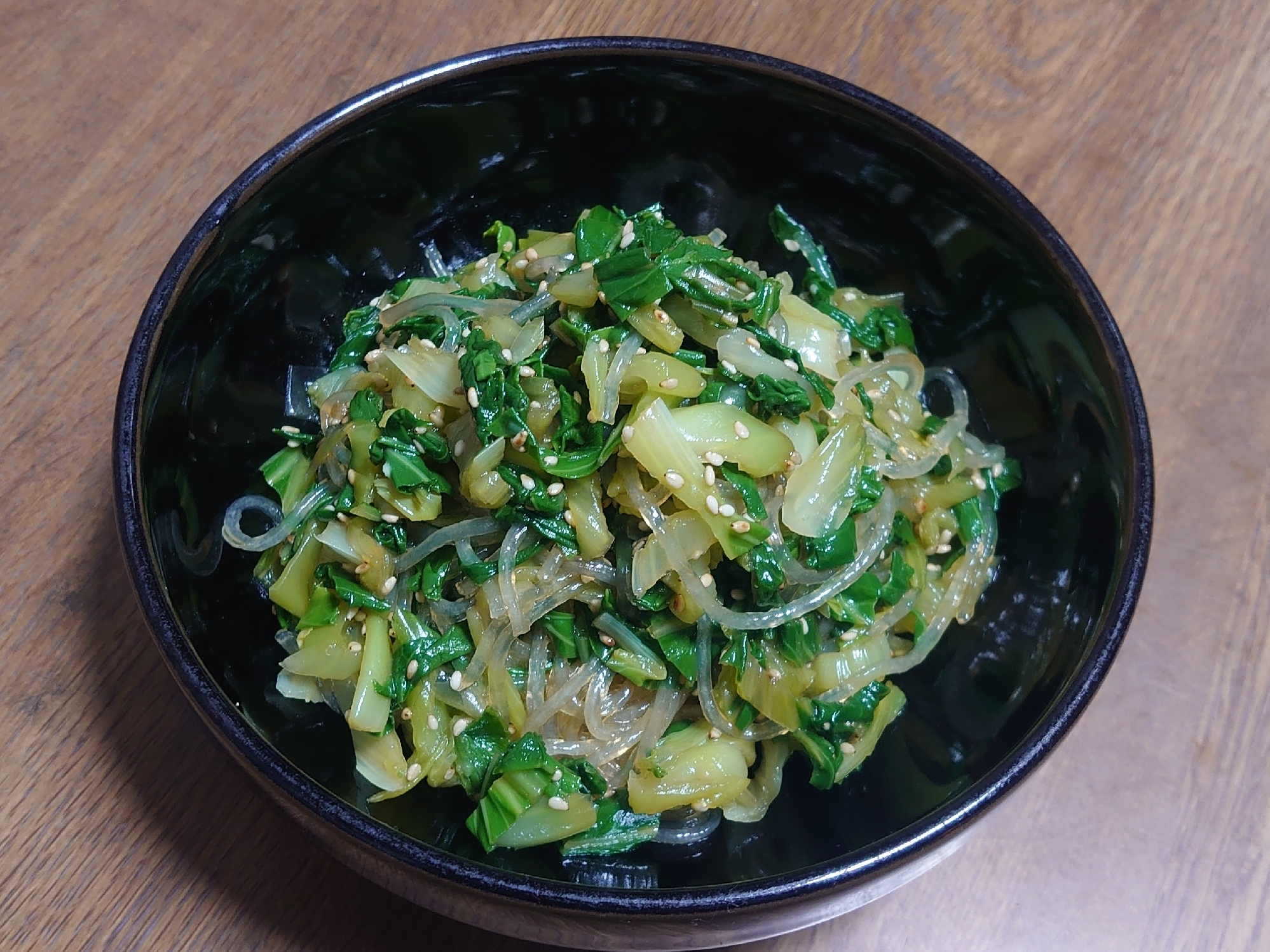 チンゲン菜の中華風春雨サラダ