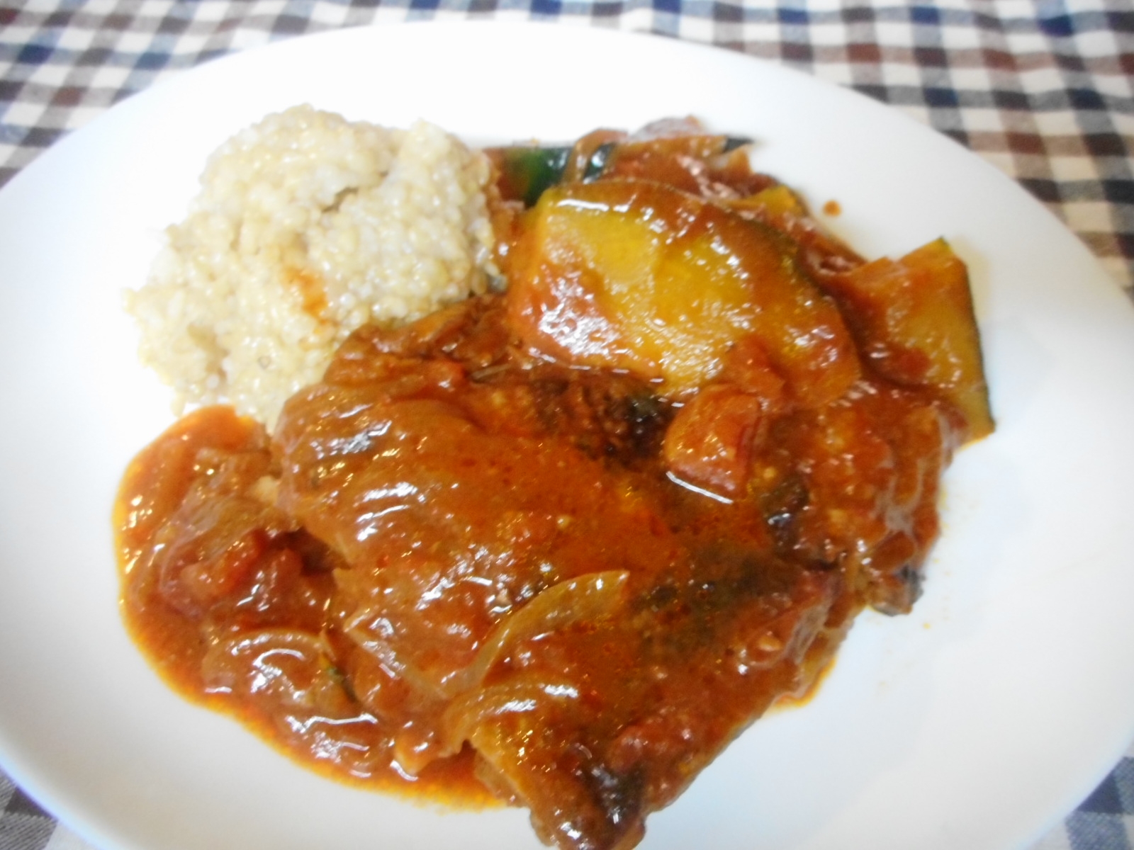 鶏肉とカボチャのトマト煮