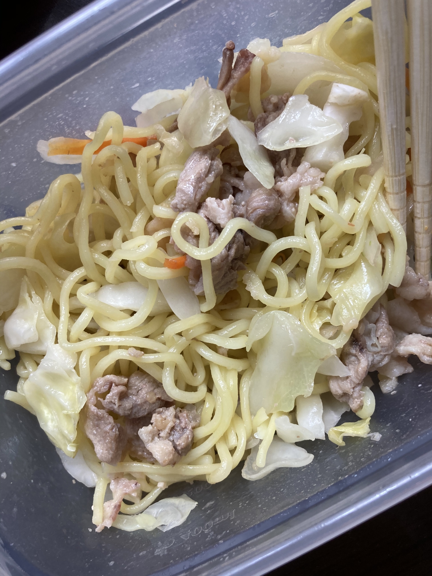 レンジで焼きそば