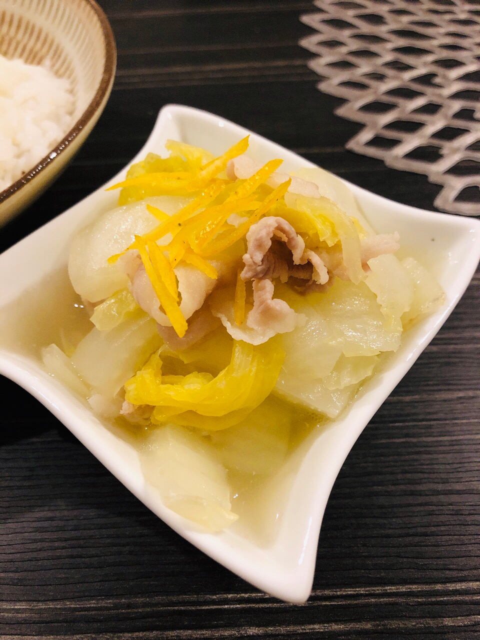柚子香る☆豚肉と白菜の煮浸し風