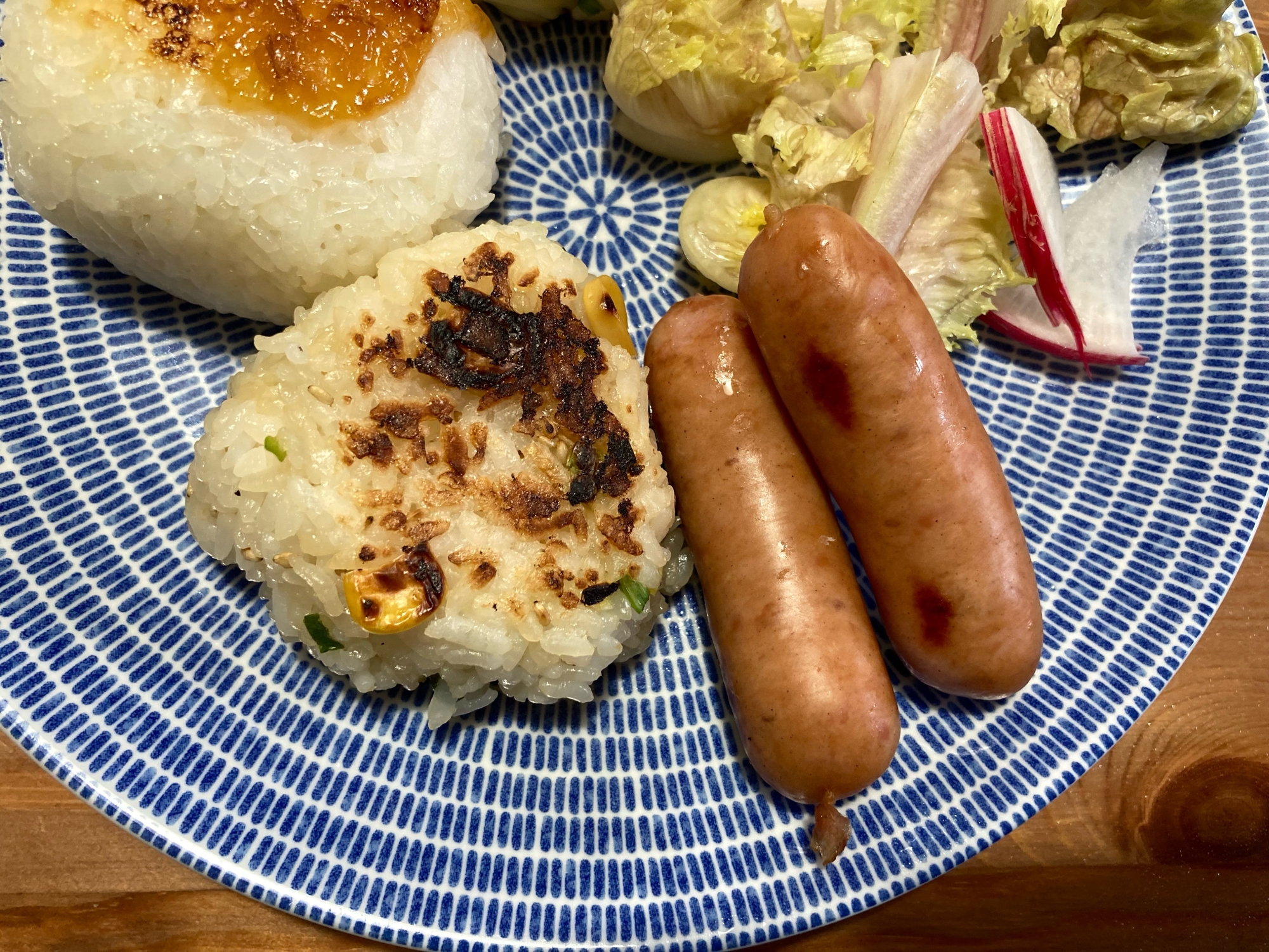 コーンチーズねぎの焼きおにぎり