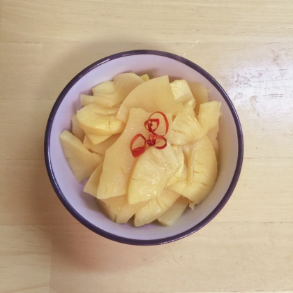 タケノコの切り方を間違えちゃったみたいで､パイナップルのような形に…( ´›ω‹｀)またリベンジします!味はバッチリ☆でした(•ө•)♡