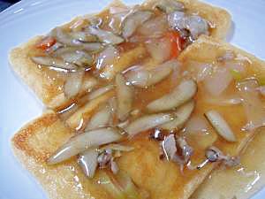 油揚げのあんかけ生姜風味