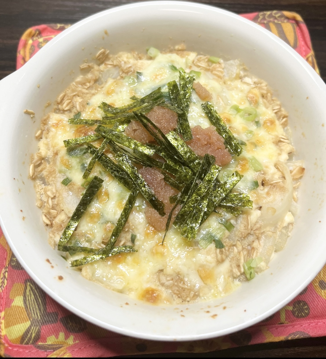 レンジで簡単☆オートミールたらこドリア