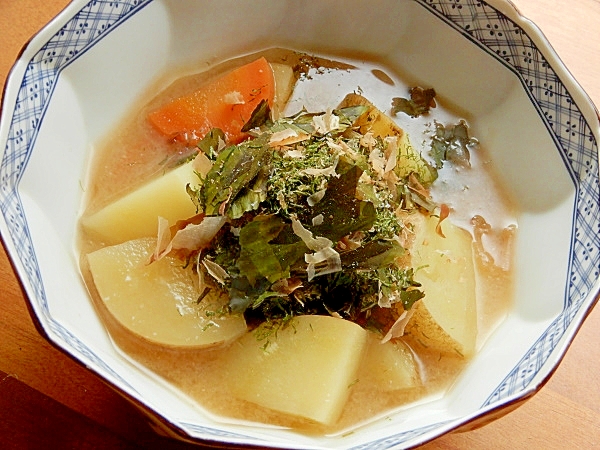 根菜味噌汁にも❤郷土料理の「はば」海苔プラス♪