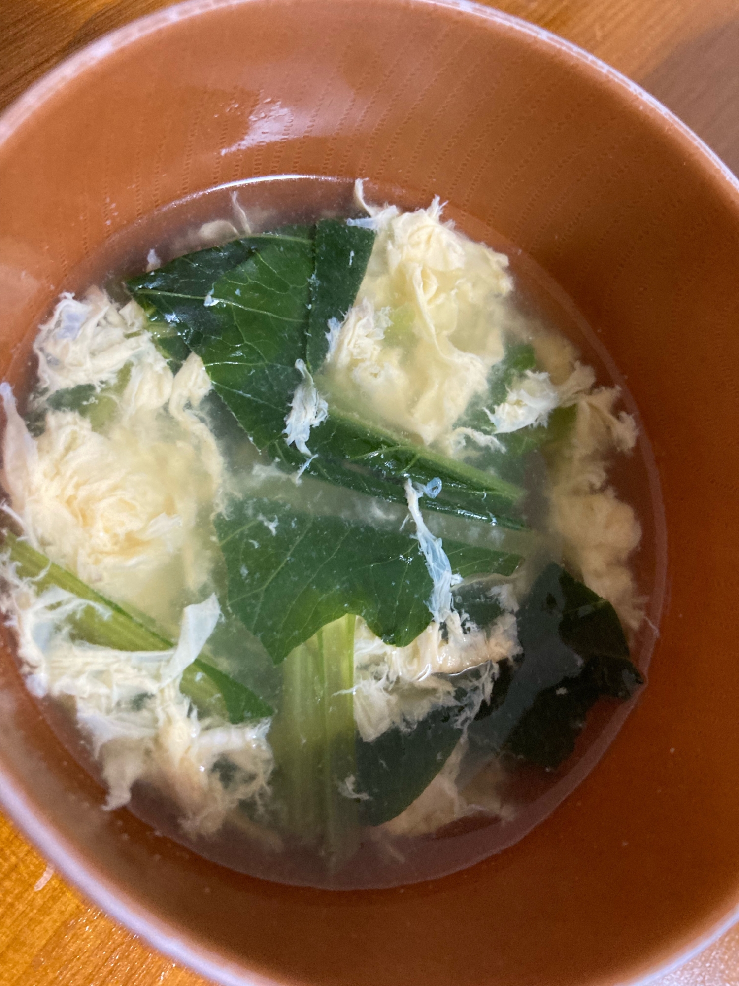 小松菜とかきたまスープ