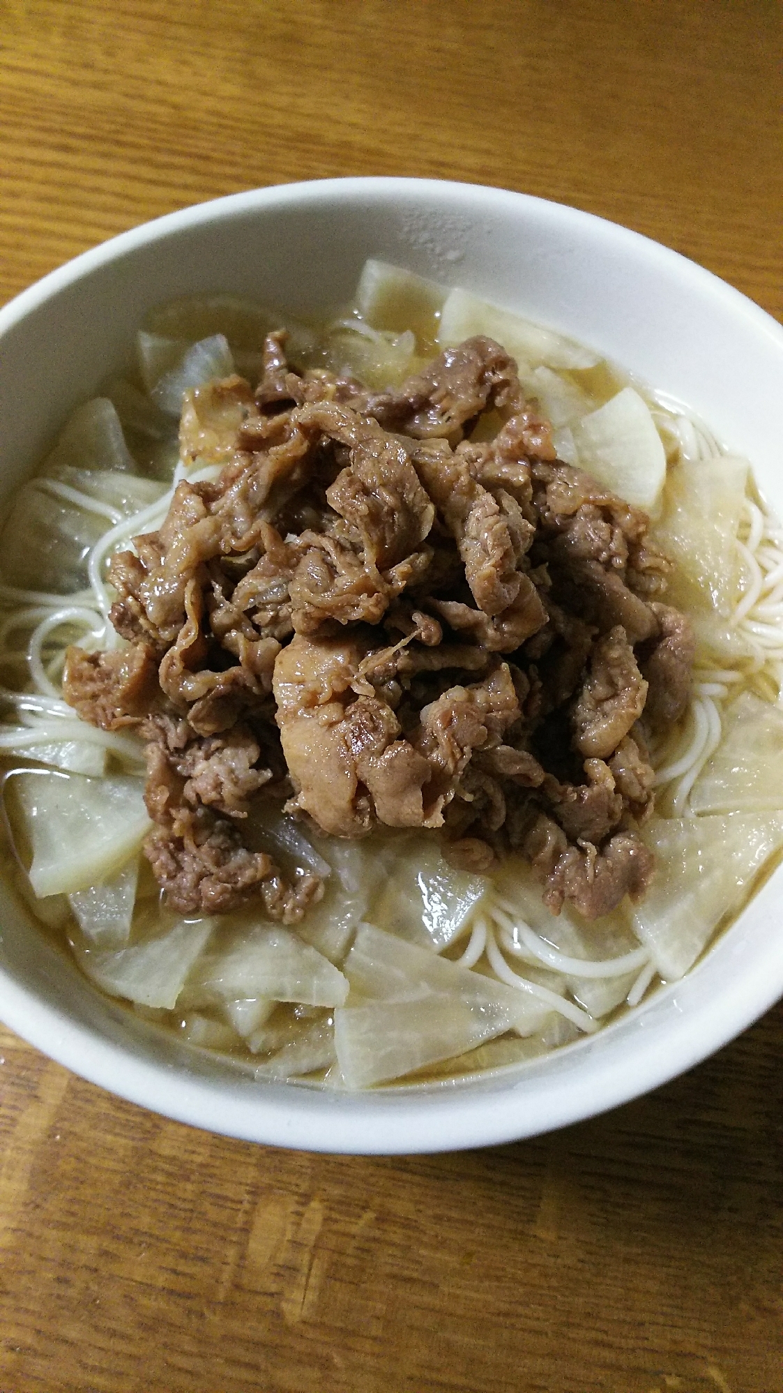 牛肉と大根のにゅうめん