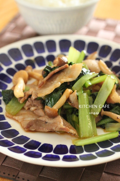 豚バラと小松菜の甘辛炒め~ニンニク風味~