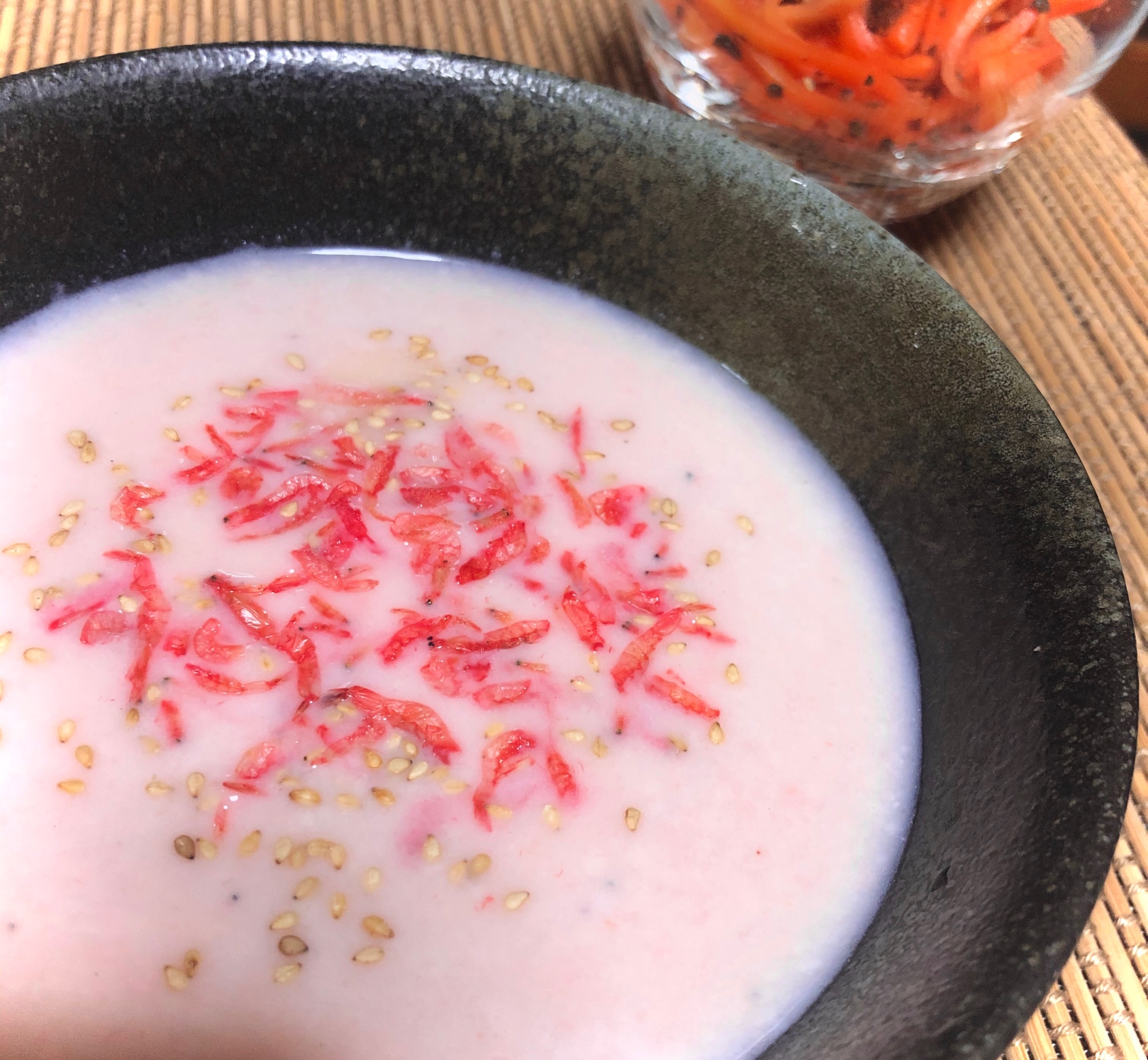 干しエビで♪長芋と豆腐のポタージュ