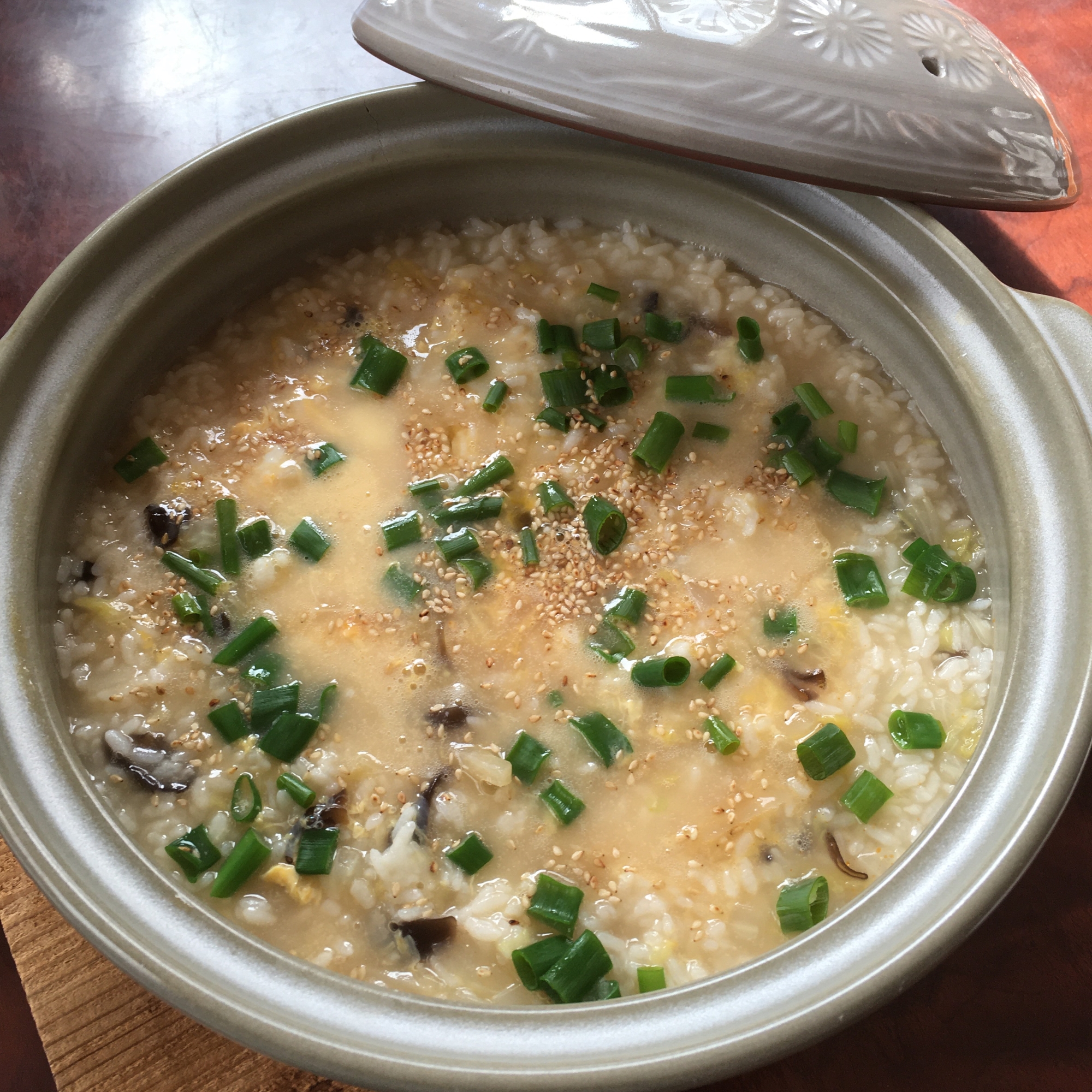 刻み白菜ときくらげのたまご雑炊♪